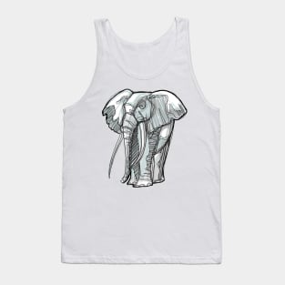 Elephant digital hand drawn illustration Tank Top